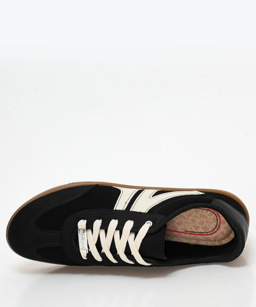 Tênis Casual Feminino Recorte Moleca Preto