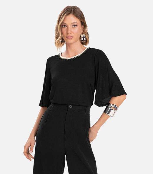 Image_Blusa Feminina Manga Curta Endless Preto