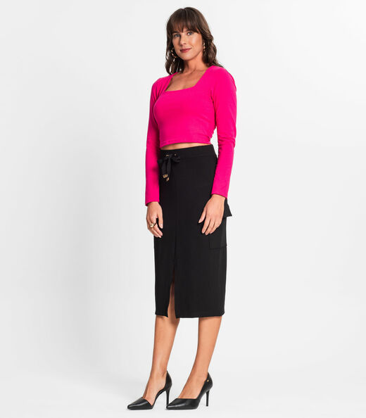 Blusa Manga Longa Feminina Em Cotton Leve Endless Rosa