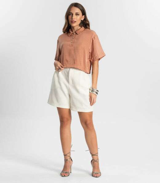 Camisa Feminina Manga Curta Endless Marrom