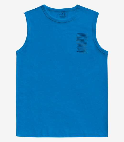 Regata Masculina Meia Malha Diametro Azul