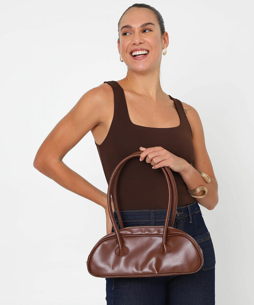 Bolsa De Ombro Tote Bag Feminina Marisa Marrom