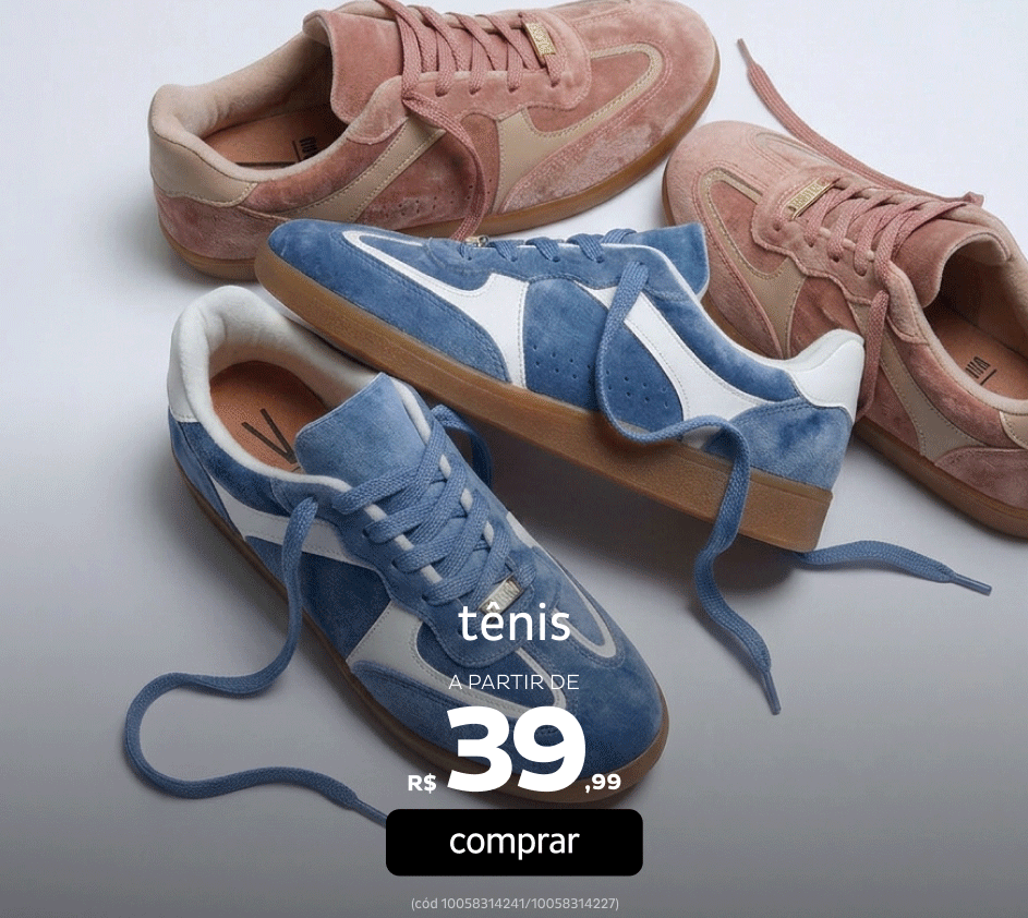 Tênis a partir de R$39,99