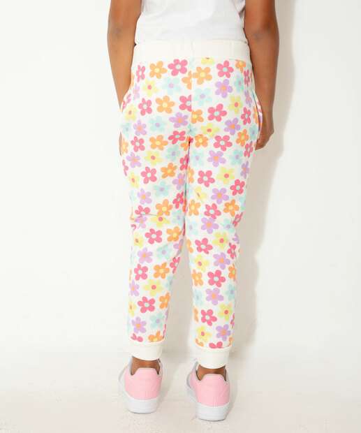 Calça Infantil Jogger Moletom Floral Marisa Tam 4 a 12