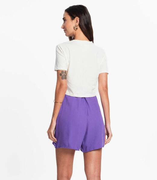 Shorts Feminino Faixa Dupla Viscose Endless Roxo