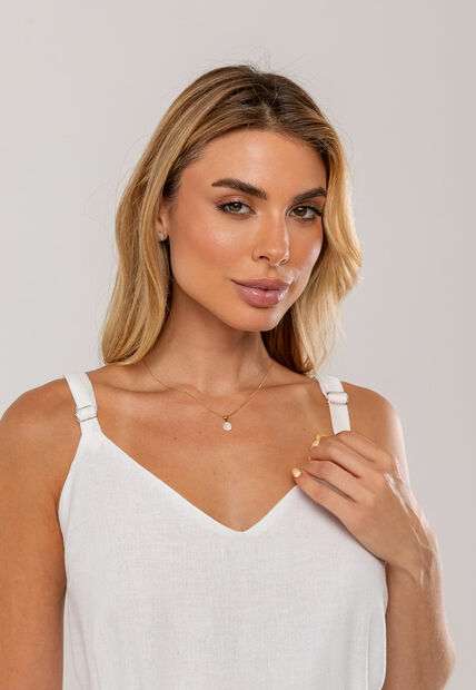 Vestido Longo Com Faixa Na Cintura Branco Salvatore