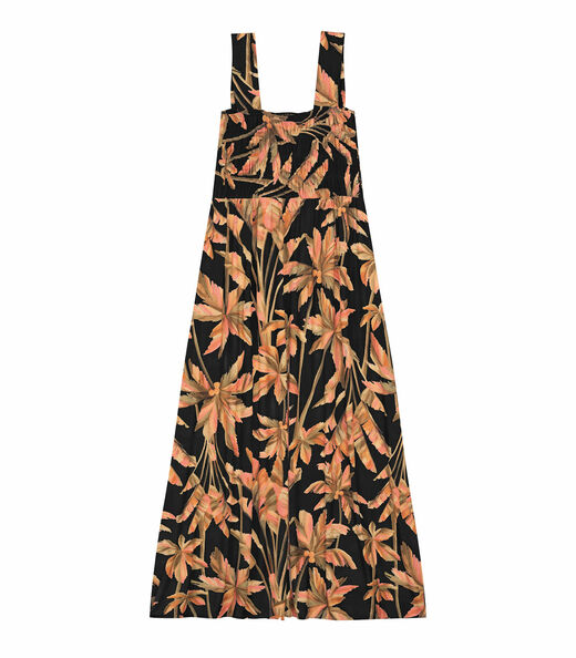 Vestido Longo Estampado Endless Preto