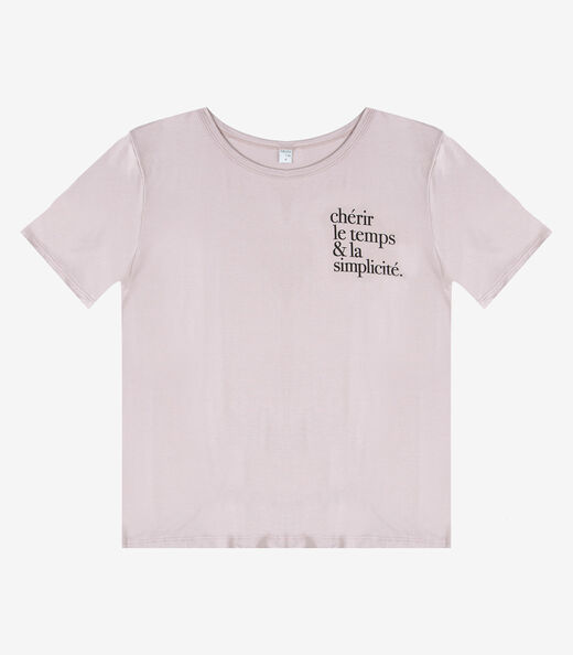 Blusa Feminina Manga Curta Infinita Cor Marrom