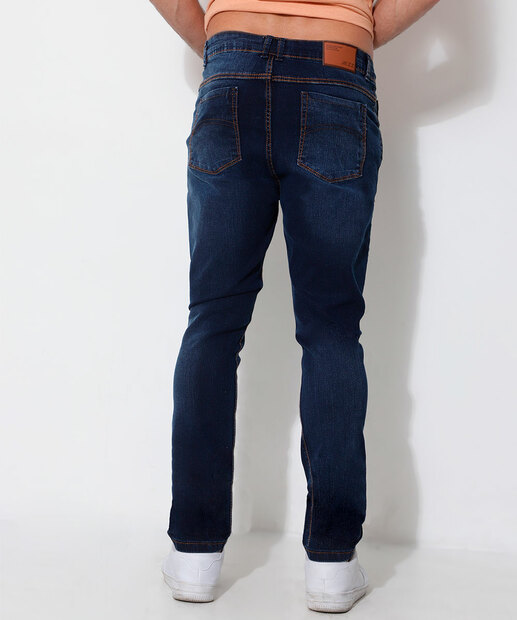 Calça Masculina Jeans Reta Bolsos 