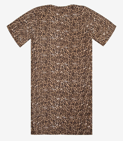 Vestido Curto Estampado Feminino Rovitex Marrom