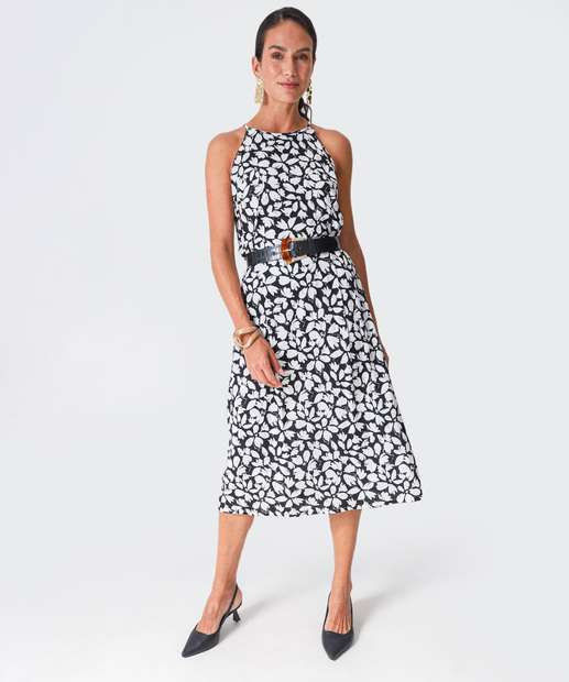 Image_Saia Midi Feminina Estampa Flores Babado Marisa Preto