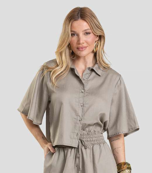 Image_Camisa Feminina em Tecido Plano Dianna Cinza