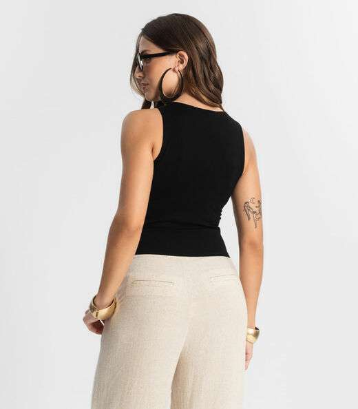 Regata De Viscotorcion Básica Feminina Endless Preto