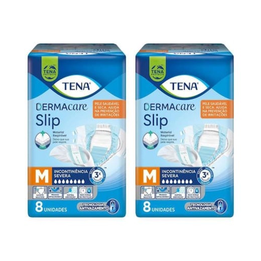 Image_Kit 2 Fraldas Geriátrica M Tena Slip Dermacare 8 Unidades cada