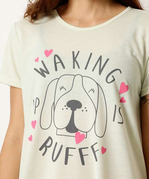 Camisola Estampa Cachorro Manga Curta Marisa