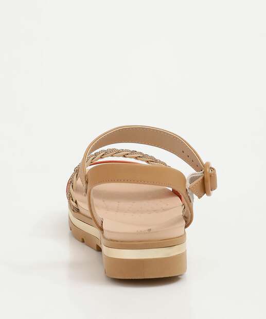 Sandália Feminina Flatform Tratorado Strass Modare 