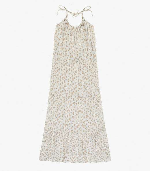 Vestido Longo Feminino Estampado Viscolinho Select Branco