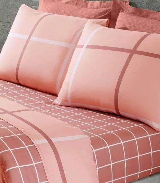 Jogo De Cama Solteiro 3 Peças Lar E Lazer Rosa