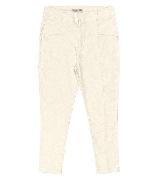 Calça Feminina Plus Size Em Bengaline Secret Glam Bege