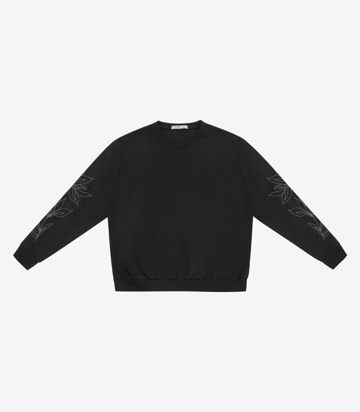 Blusão Moletom Feminino Plus Size Secret Glam Preto