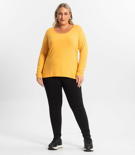 Blusa Manga Longa Viscotorcion Secret Glam Amarelo