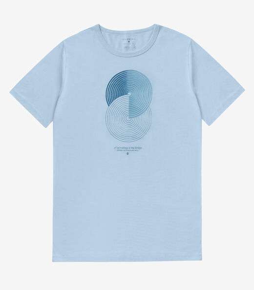 Camiseta Masculina Meia Malha Diametro Azul