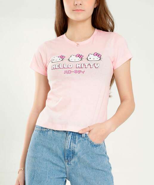Camiseta Juvenil Hello Kitty Sanrio Tam 10 a 16
