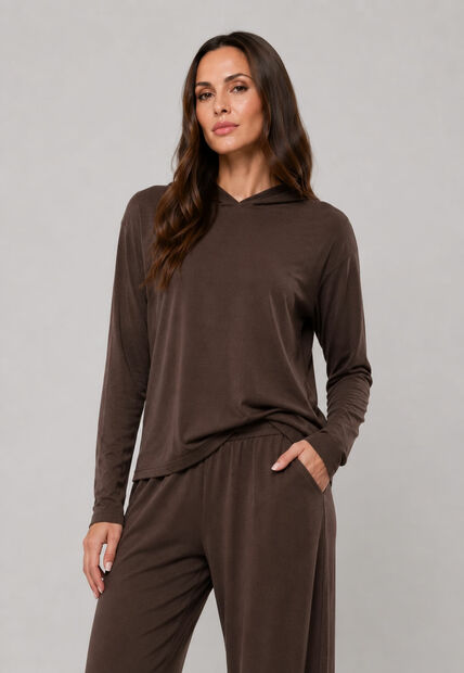 Image_Conjunto Moletinho Wide Leg Com Casaco de Capuz Marrom Salvatore