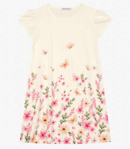 Vestido Infantil em Delicate Trick Nick Off White