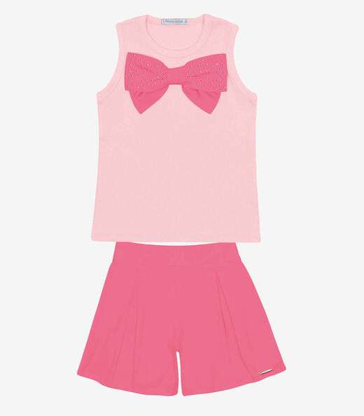 Image_Conjunto Infantil Regata Laço E Shorts Trick Nick Rosa