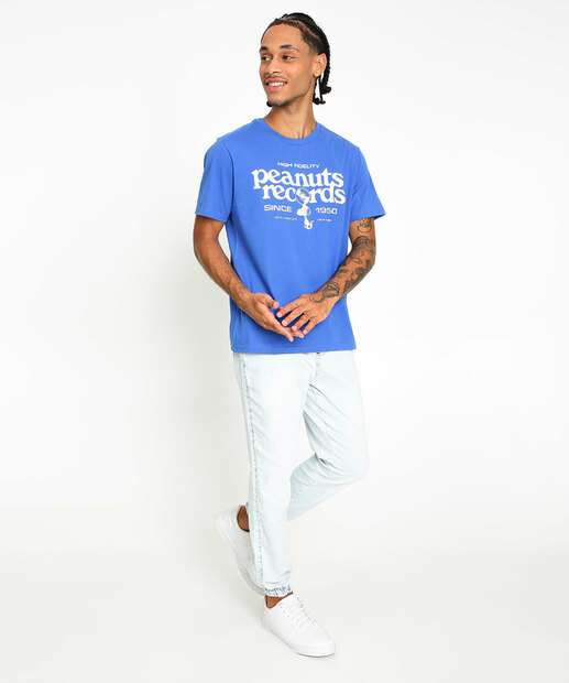 Camiseta Masculina Estampada Manga Curta Snoopy