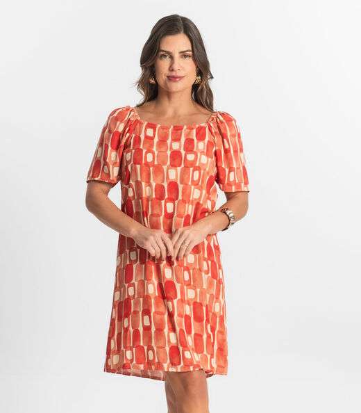 Vestido Feminino Estampado Select Laranja