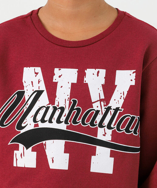 Blusão Juvenil Moletom Marisa Tam 10 a 16 Vinho