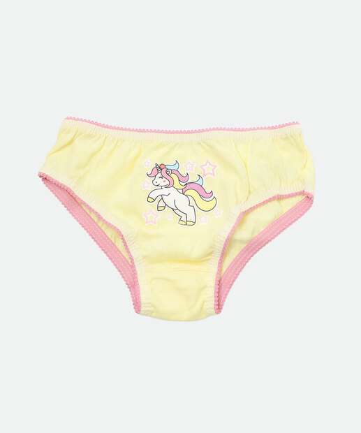 Kit 3 Calcinhas Infantil Unicórnio Marisa Tam 2 a 12 Lilás
