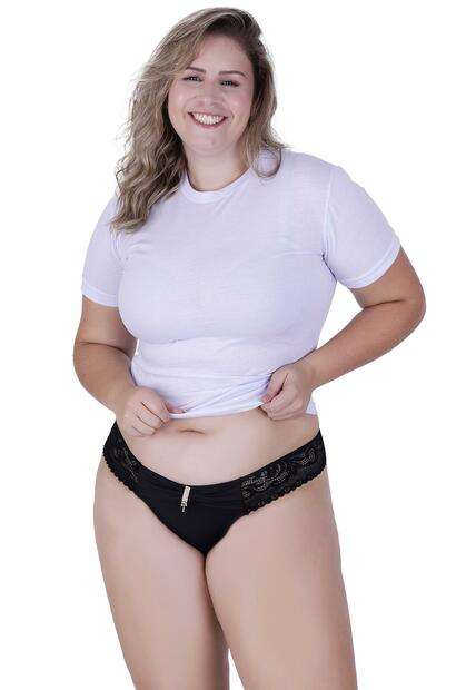 Calcinha Jóia Plus Size Microfibra Concept Lingerie Preto