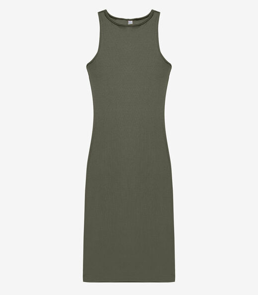 Vestido Midi Feminino Em Ribana Infinita Cor Verde