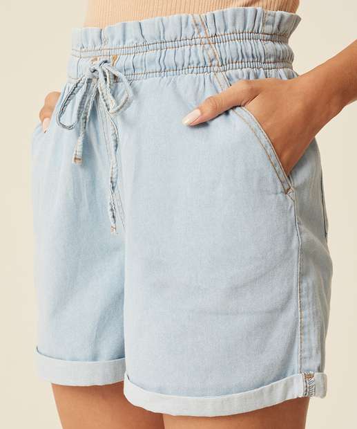 Short Jeans Feminino Clochard Cintura Alta Marisa