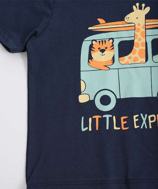 Camiseta Infantil Animais Manga Curta Mr Tam 1 a 3