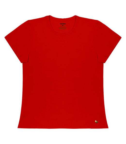 Blusa Feminina Cotton Leve Básica Rovitex Vermelho