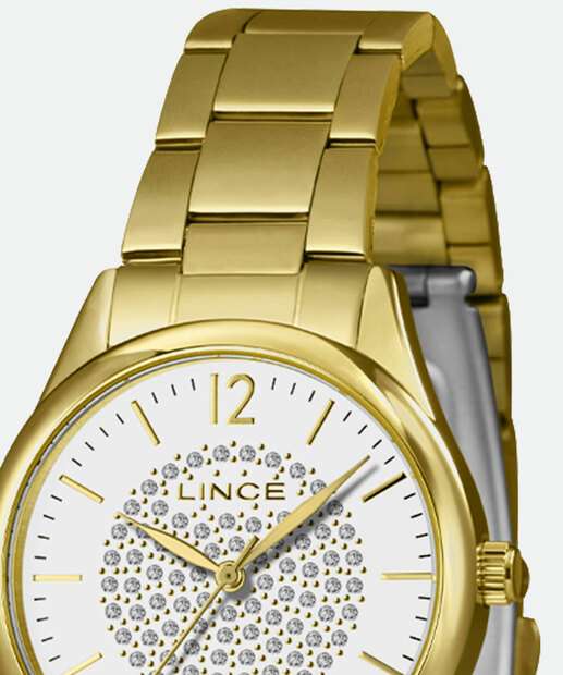 Kit Relógio Feminino Strass Lince LRGJ155L36KBO8B2KX