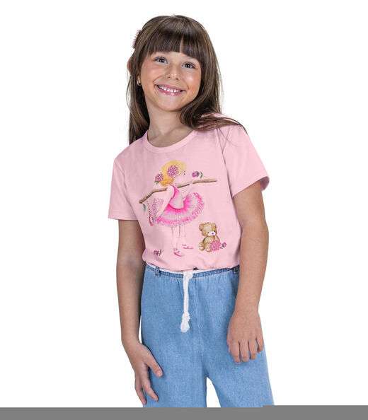 Conjunto Infantil Blusa E Pantacourt Trick Nick Rosa