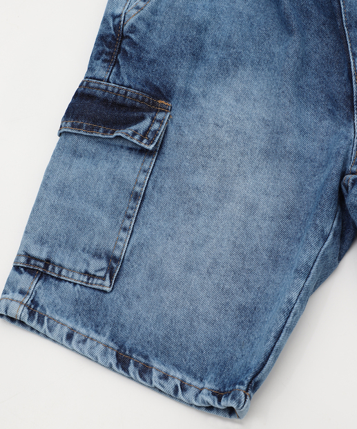 Bermuda Jeans Cargo Infantil Marisa TAM 4 a 10