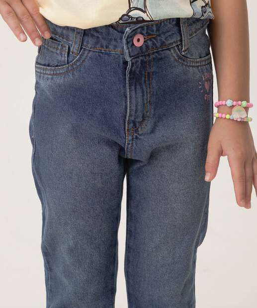 Calça Jeans Cigarrete Infantil Tam 4 a 10