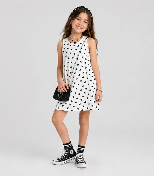 Vestido Infantil Menina Estampado Select Bege