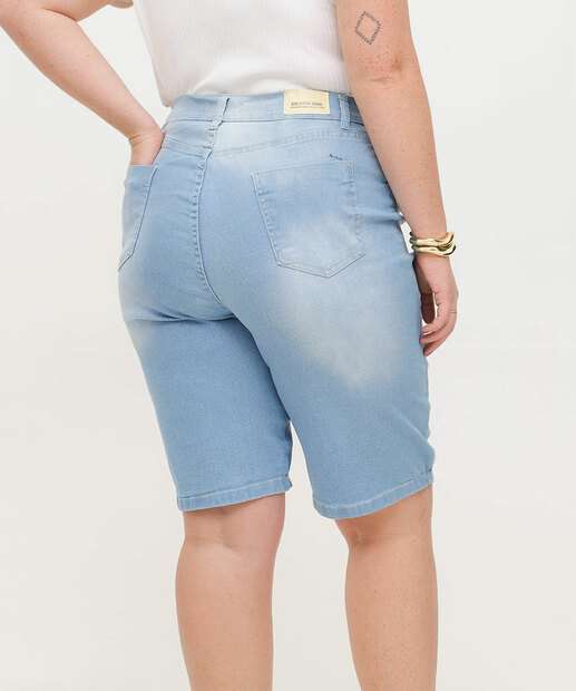 Bermuda Plus Size Feminina Jeans Ciclista 