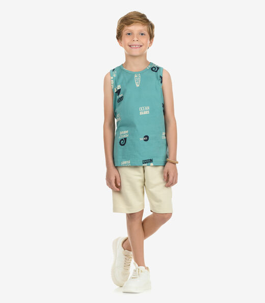 Conjunto Bermuda com Regata Menino Rovi Kids Verde