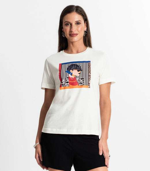 Image_Camiseta Feminina Em Meia Malha Rovitex Bege