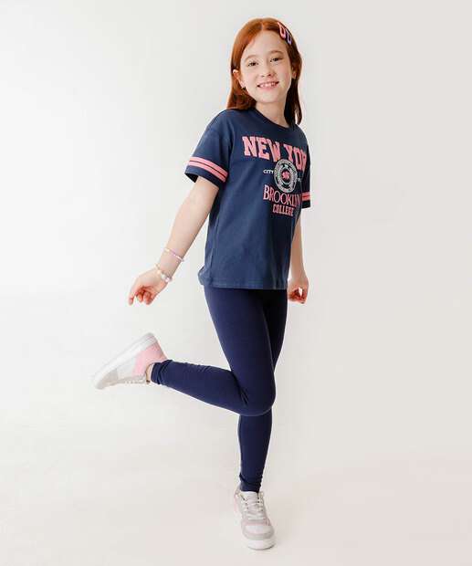 Camiseta Infantil Estampa College Marisa Tam 4 a 10