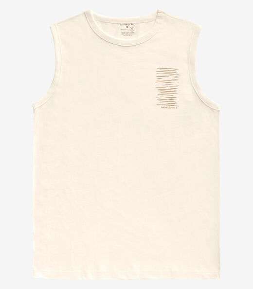 Regata Masculina Meia Malha Diametro Bege