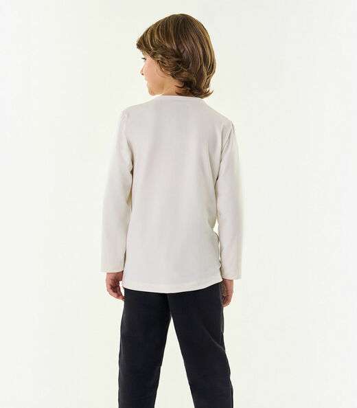 Camiseta Térmica Masculina Infantil Trick Nick Bege